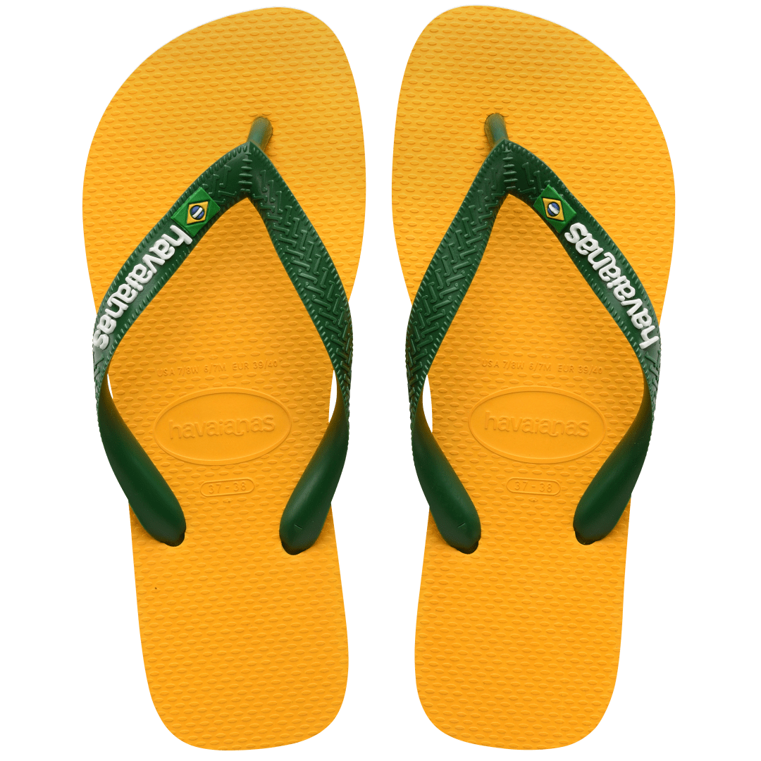 Women's Brazil Logo Flip Flops - Yellow Pop